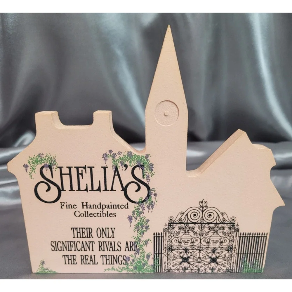 VTG Shelia's Fine Handpainted Collectibles Display Piece Wooden Sign Ivy Artwork